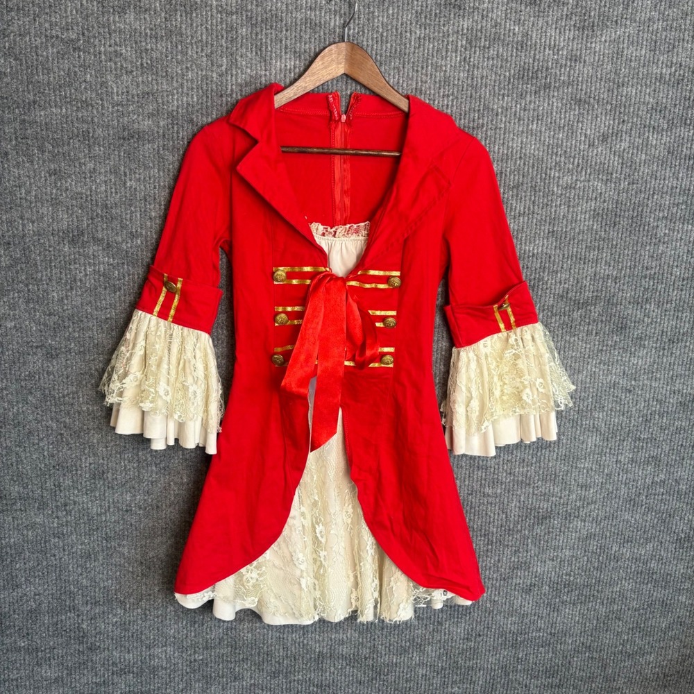 Leg Avenue Red Military Ringmaster Costume Dress Size M Lace Steampunk